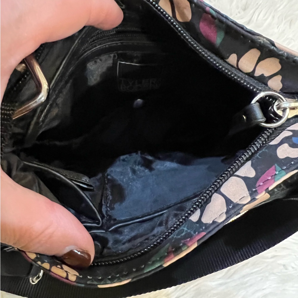 Tyler Rodan Black Floral Crossbody Bag Gem